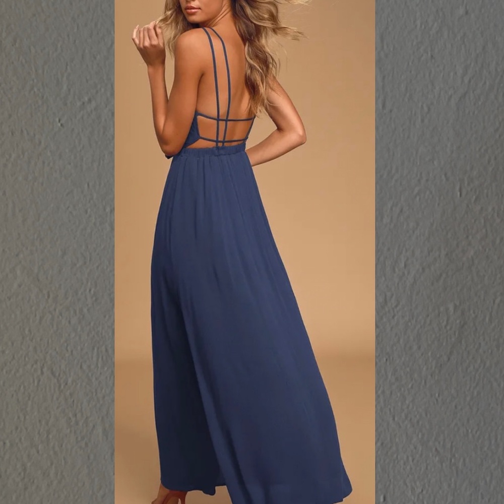 Lost in Paradise Navy Blue Maxi Dress